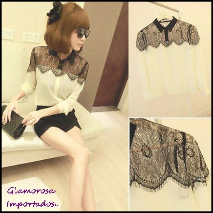 Blusa estilosa  renda •